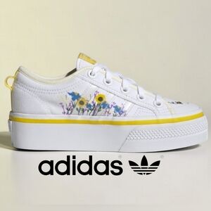 adidas Originals Nizza Platform Sneakers White with Bee Women's Size 8 NWT NIB